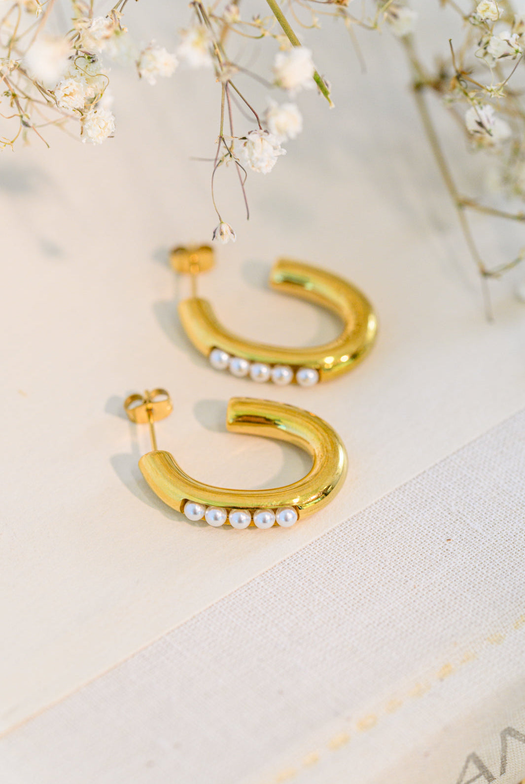Pearls In Line Earrings-Accessories- Simply Simpson's Boutique is a Women's Online Fashion Boutique Located in Jupiter, Florida