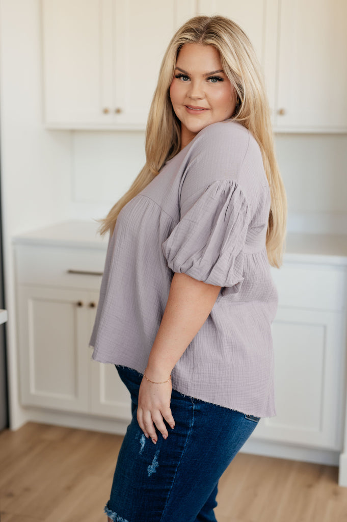 Pleasantly Perfect Bubble Sleeve Peasant Blouse-Shirts & Tops- Simply Simpson's Boutique is a Women's Online Fashion Boutique Located in Jupiter, Florida