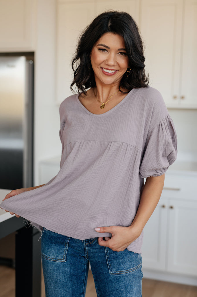 Pleasantly Perfect Bubble Sleeve Peasant Blouse-Shirts & Tops- Simply Simpson's Boutique is a Women's Online Fashion Boutique Located in Jupiter, Florida