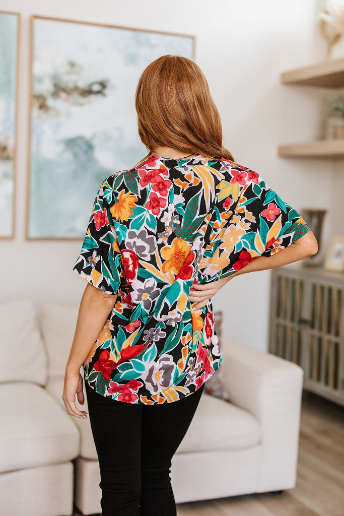 Pretty in Paradise Floral Blouse-Shorts- Simply Simpson's Boutique is a Women's Online Fashion Boutique Located in Jupiter, Florida