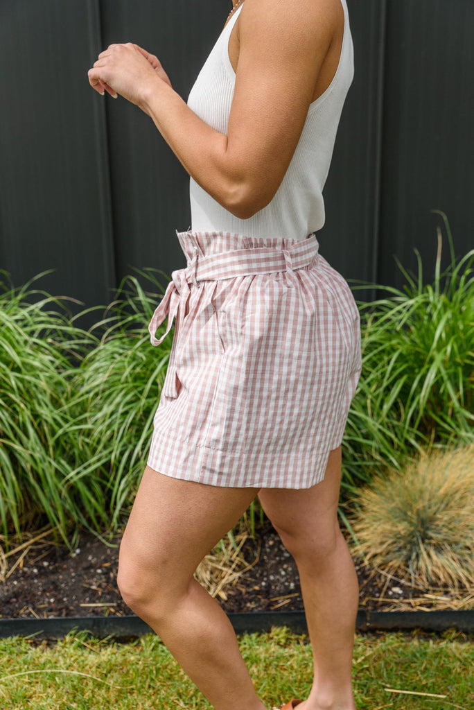 Prim & Pretty Gingham Tie Shorts-Shorts- Simply Simpson's Boutique is a Women's Online Fashion Boutique Located in Jupiter, Florida