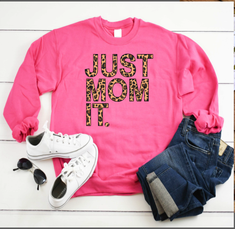 Just Mom It Sweatshirt-Graphic Tee- Simply Simpson's Boutique is a Women's Online Fashion Boutique Located in Jupiter, Florida