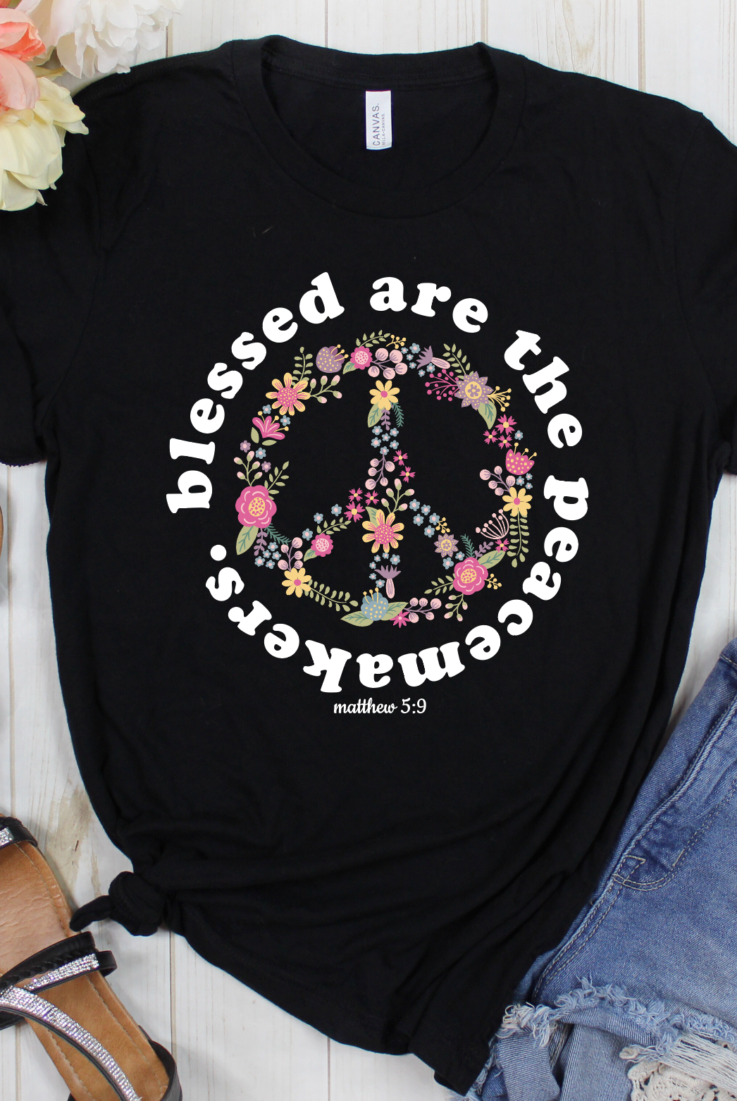 Blessed Are The Peacemakers-Graphic Tee- Simply Simpson's Boutique is a Women's Online Fashion Boutique Located in Jupiter, Florida