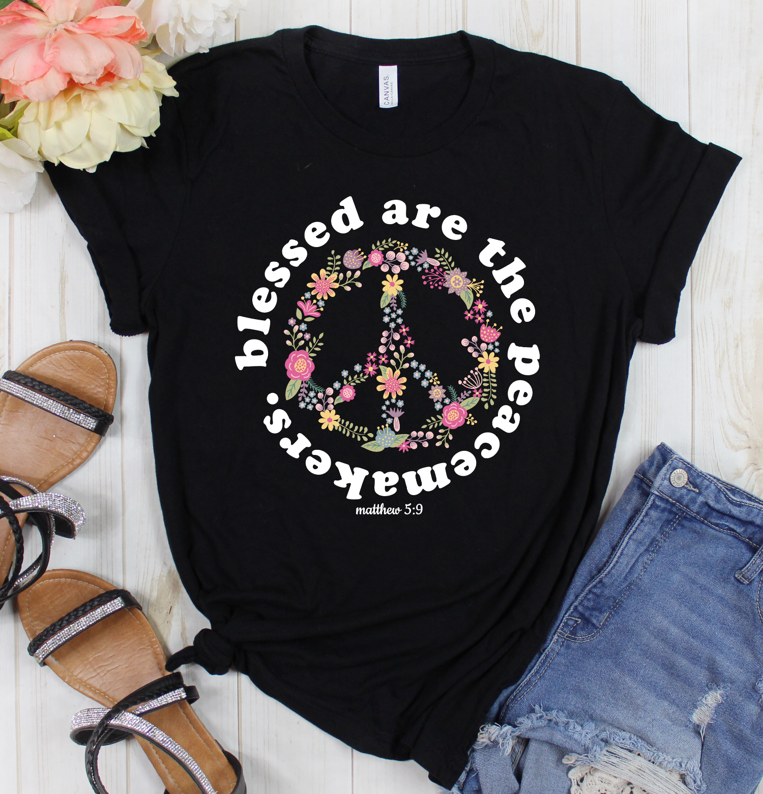 Blessed Are The Peacemakers-Graphic Tee- Simply Simpson's Boutique is a Women's Online Fashion Boutique Located in Jupiter, Florida