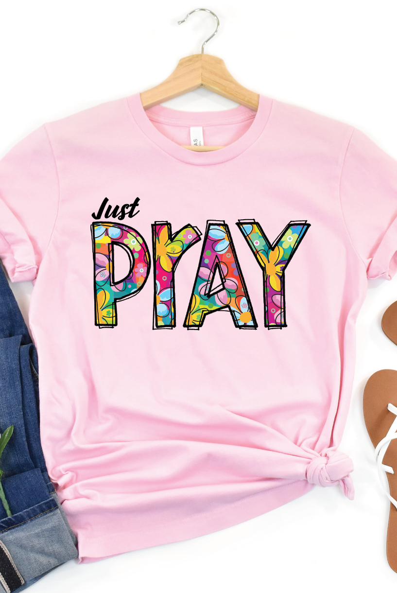 Just Pray-Graphic Tee- Simply Simpson's Boutique is a Women's Online Fashion Boutique Located in Jupiter, Florida