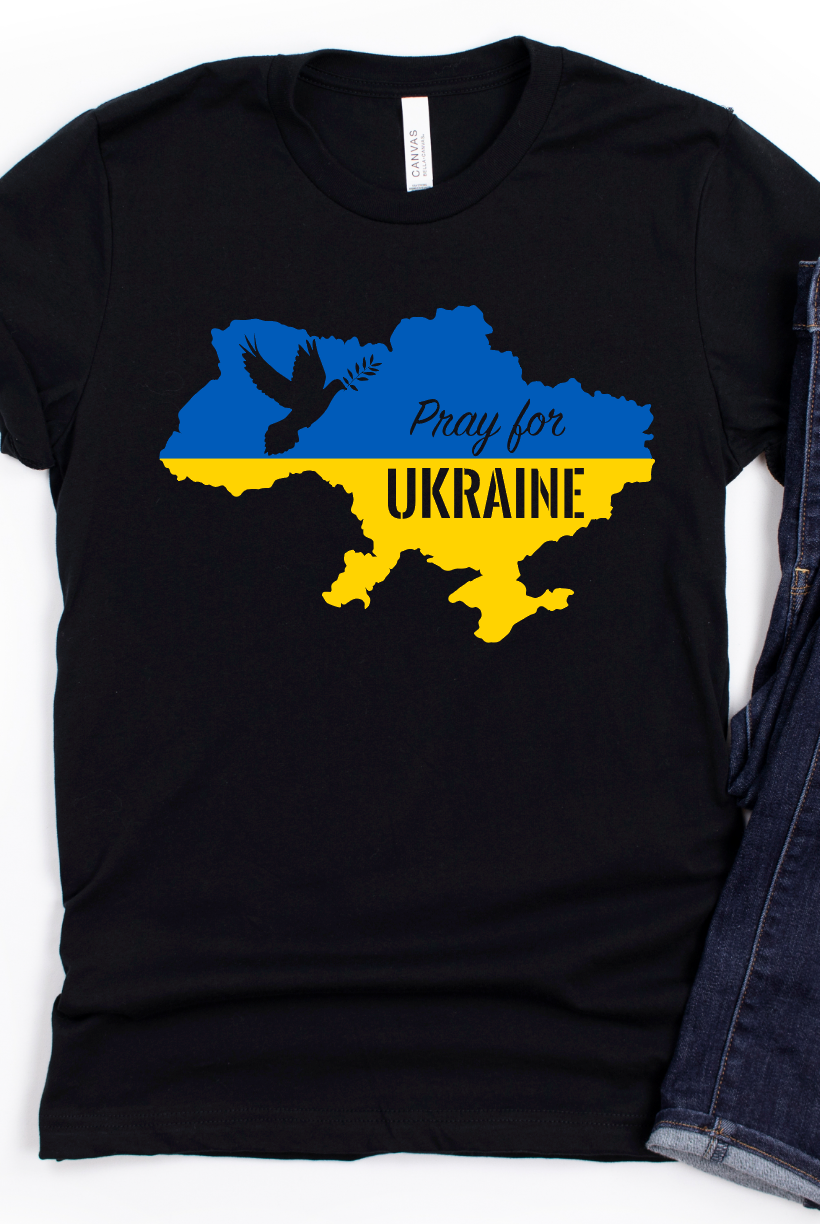 Pray for UKRAINE-Graphic Tee- Simply Simpson's Boutique is a Women's Online Fashion Boutique Located in Jupiter, Florida