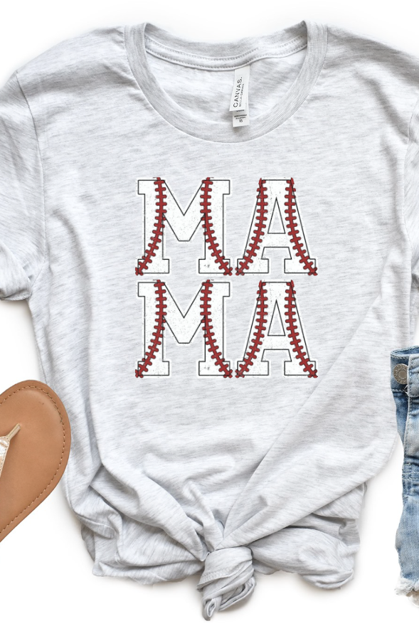 Baseball Mama Ash Crew Neck-Graphic Tee- Simply Simpson's Boutique is a Women's Online Fashion Boutique Located in Jupiter, Florida