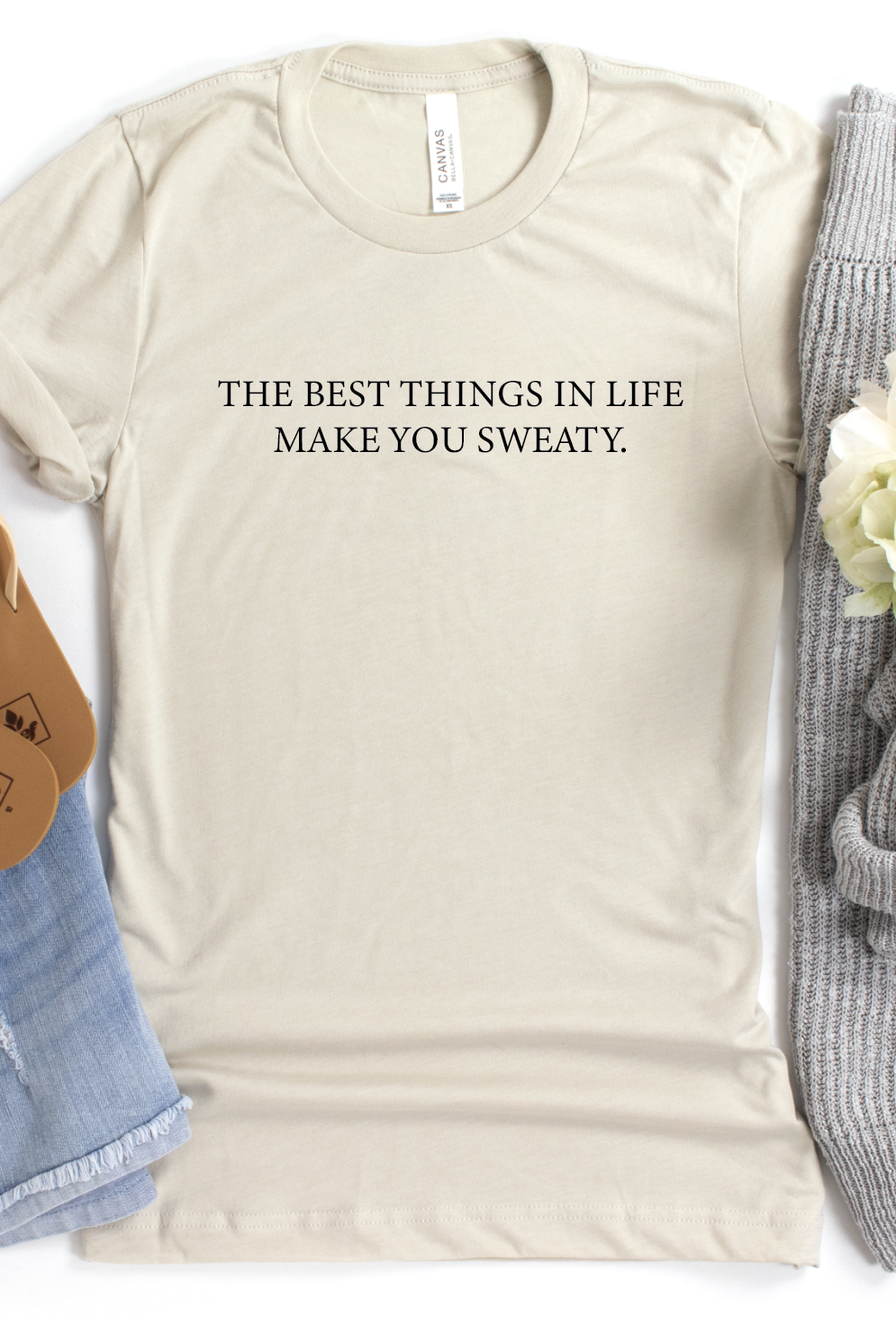 The Best Things in Life Make You Sweaty CREW TEE-Graphic Tee- Simply Simpson's Boutique is a Women's Online Fashion Boutique Located in Jupiter, Florida