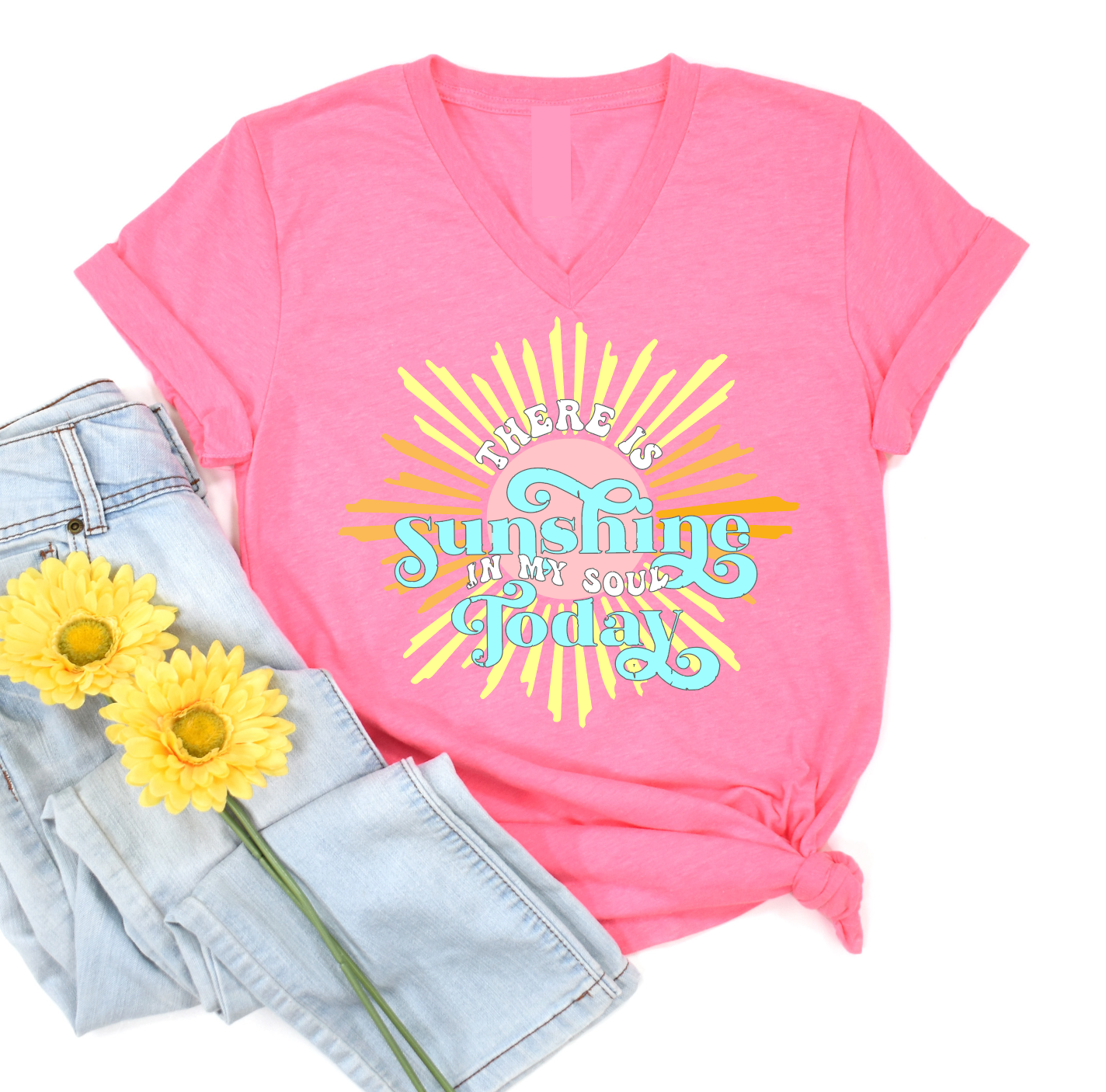 There Is Sunshine In My Soul Today☀️-Graphic Tee- Simply Simpson's Boutique is a Women's Online Fashion Boutique Located in Jupiter, Florida