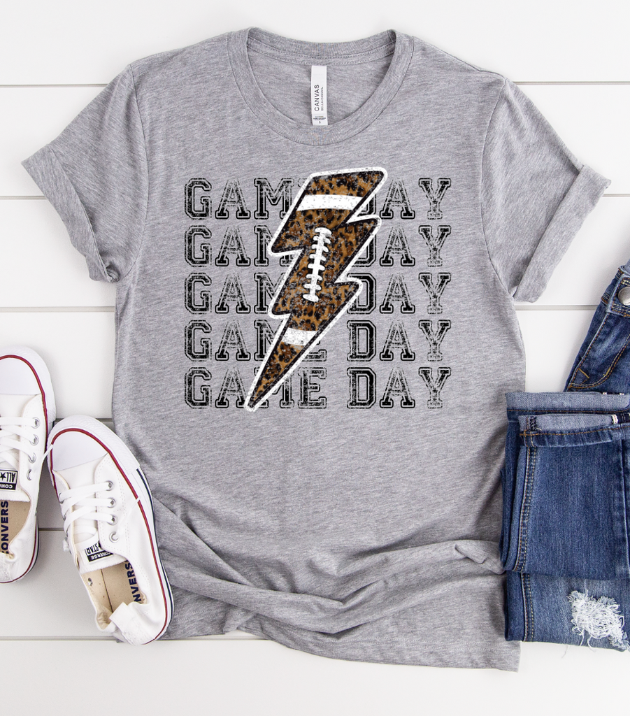 LEOPARD FOOTBALL Game Day TEE-Graphic Tee- Simply Simpson's Boutique is a Women's Online Fashion Boutique Located in Jupiter, Florida