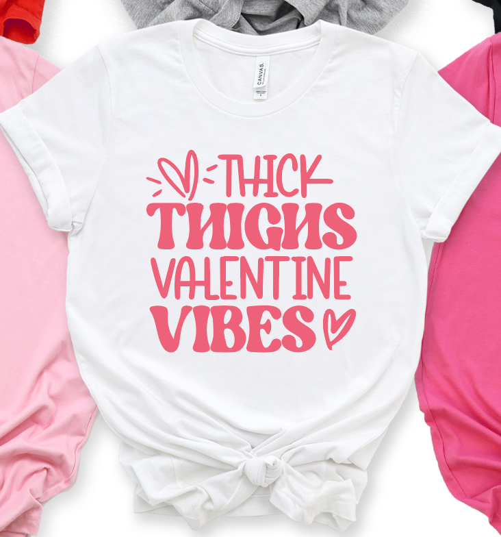 Thick Thighs Valentine Vibes-Graphic Tee- Simply Simpson's Boutique is a Women's Online Fashion Boutique Located in Jupiter, Florida