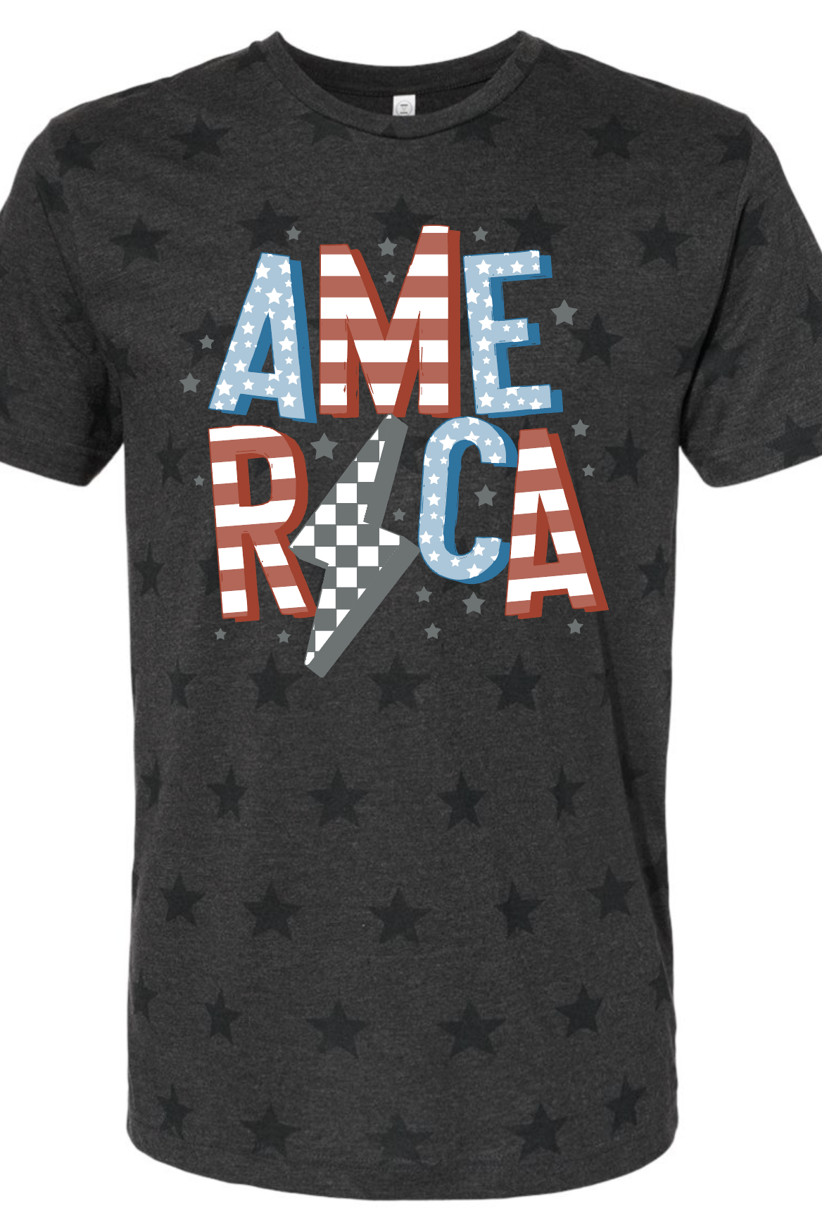 America (with lighting bolt)-Graphic Tee- Simply Simpson's Boutique is a Women's Online Fashion Boutique Located in Jupiter, Florida