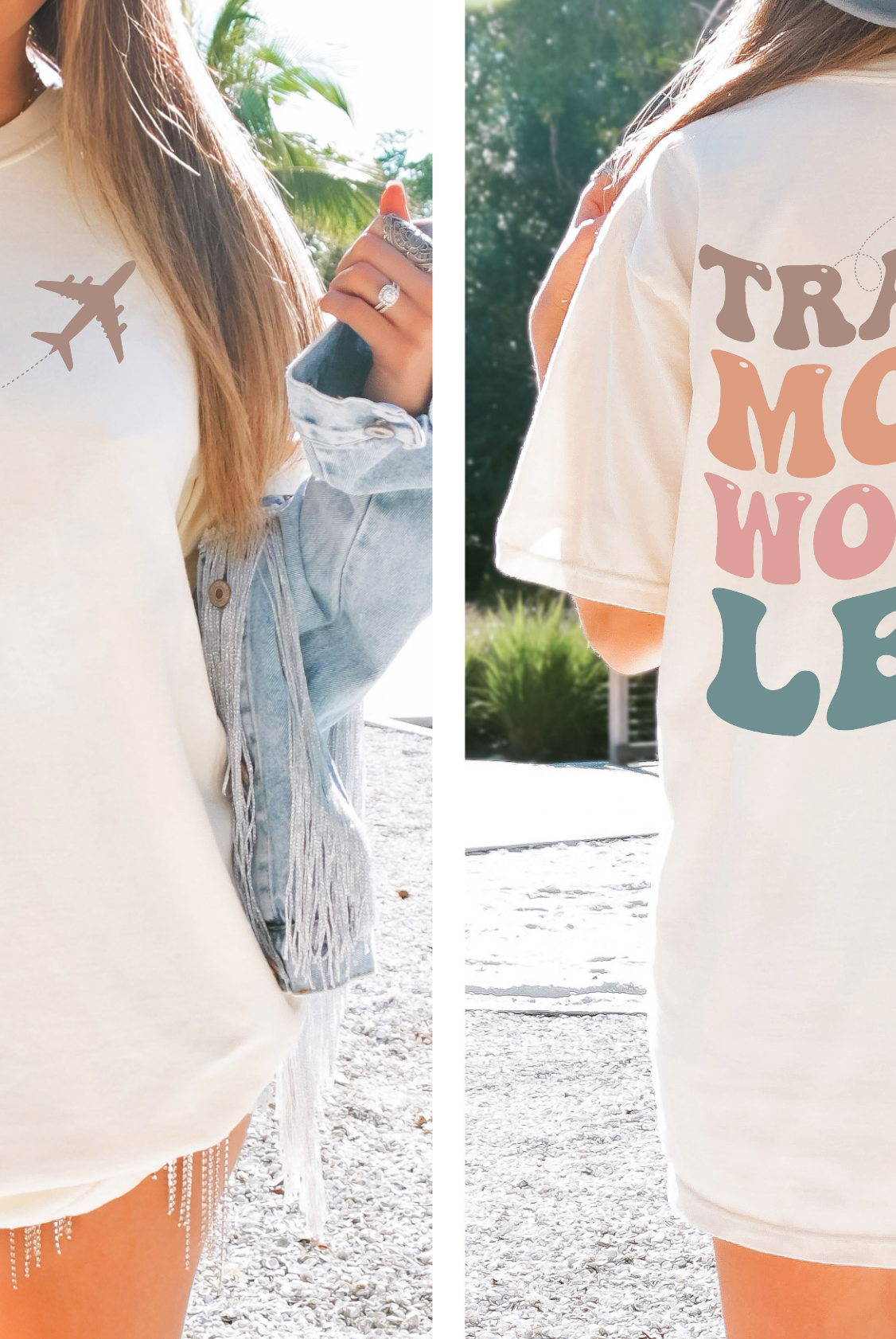 Travel More Worry Less Graphic Tee-Graphic Tee- Simply Simpson's Boutique is a Women's Online Fashion Boutique Located in Jupiter, Florida