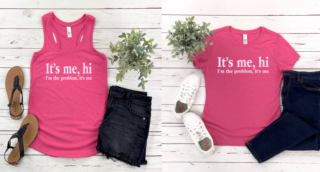 (PINK)It's me, hi i'm the problem, it's me-Graphic Tee- Simply Simpson's Boutique is a Women's Online Fashion Boutique Located in Jupiter, Florida