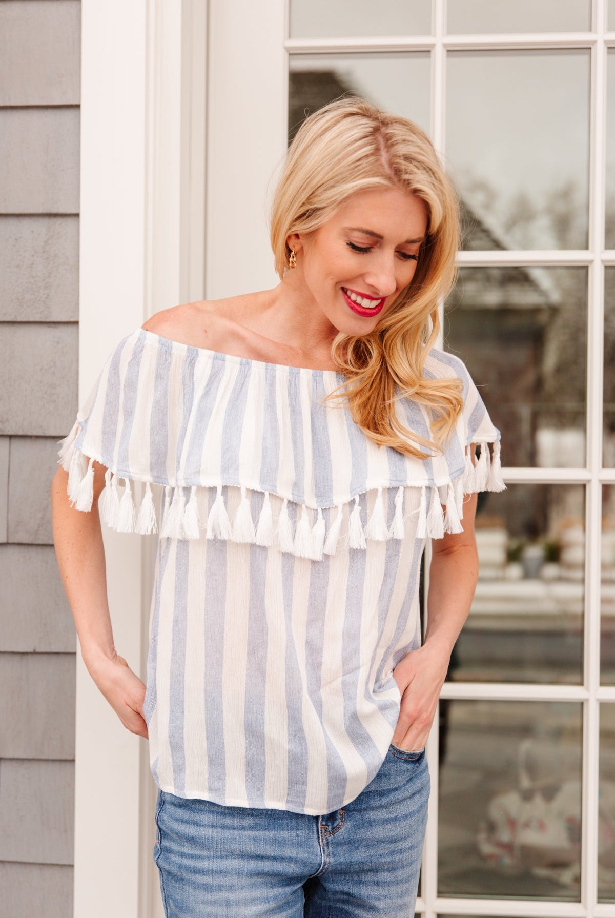 Set Yourself Free Striped Top-Short Sleeves- Simply Simpson's Boutique is a Women's Online Fashion Boutique Located in Jupiter, Florida