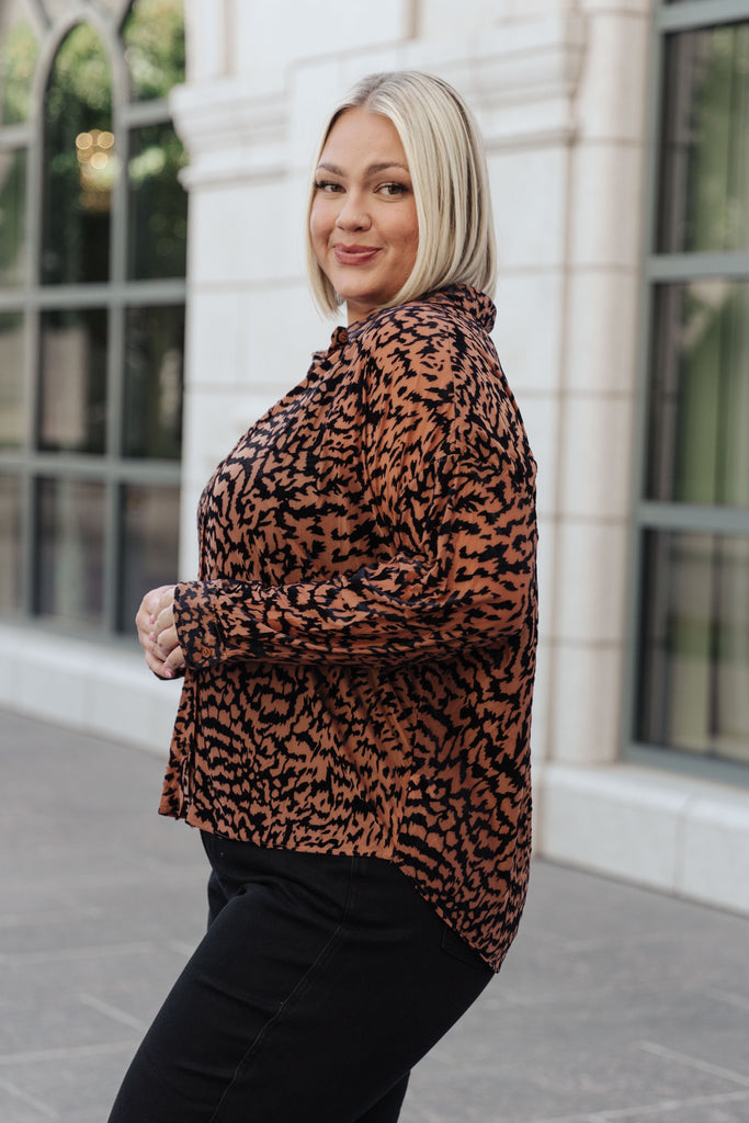 So Fierce Animal Print Blouse-Shirts & Tops- Simply Simpson's Boutique is a Women's Online Fashion Boutique Located in Jupiter, Florida