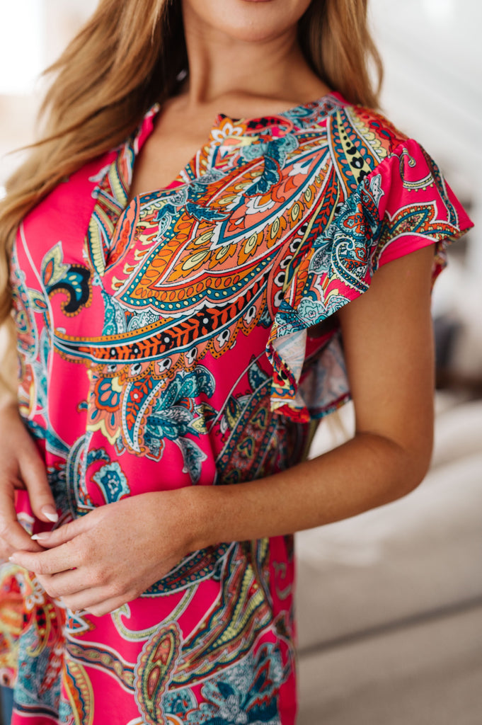 Still Overthinking It Paisley Top-Shirts & Tops- Simply Simpson's Boutique is a Women's Online Fashion Boutique Located in Jupiter, Florida