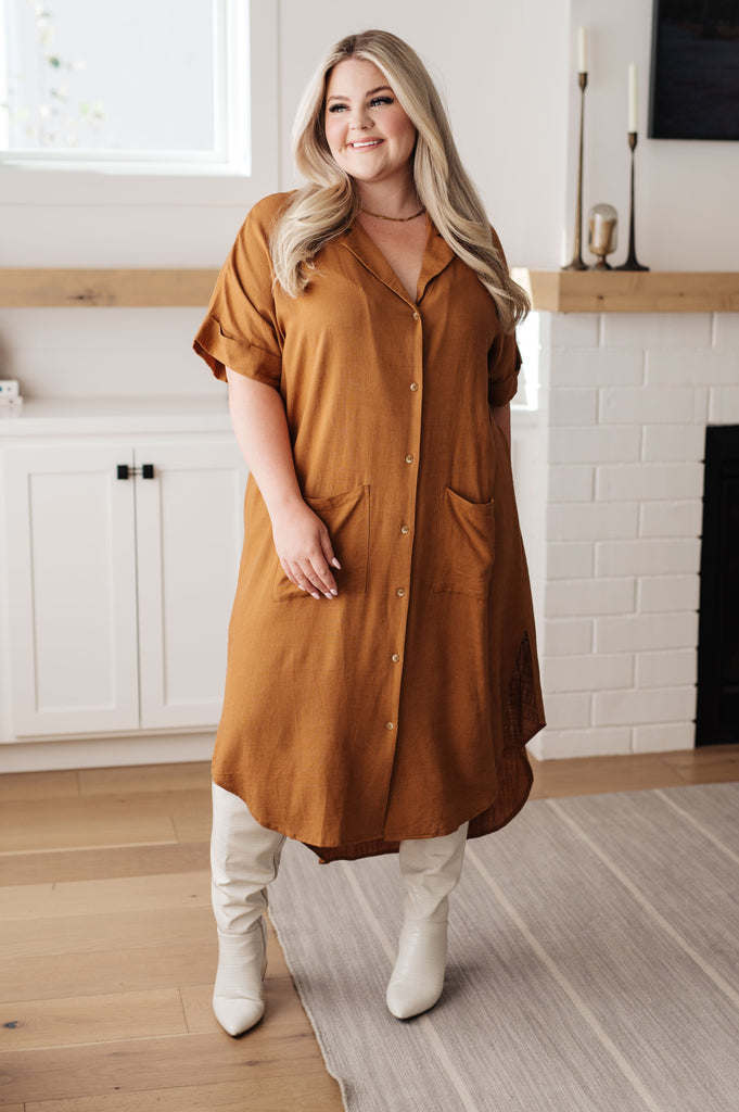 Sure to Be Great Shirt Dress-Dresses- Simply Simpson's Boutique is a Women's Online Fashion Boutique Located in Jupiter, Florida