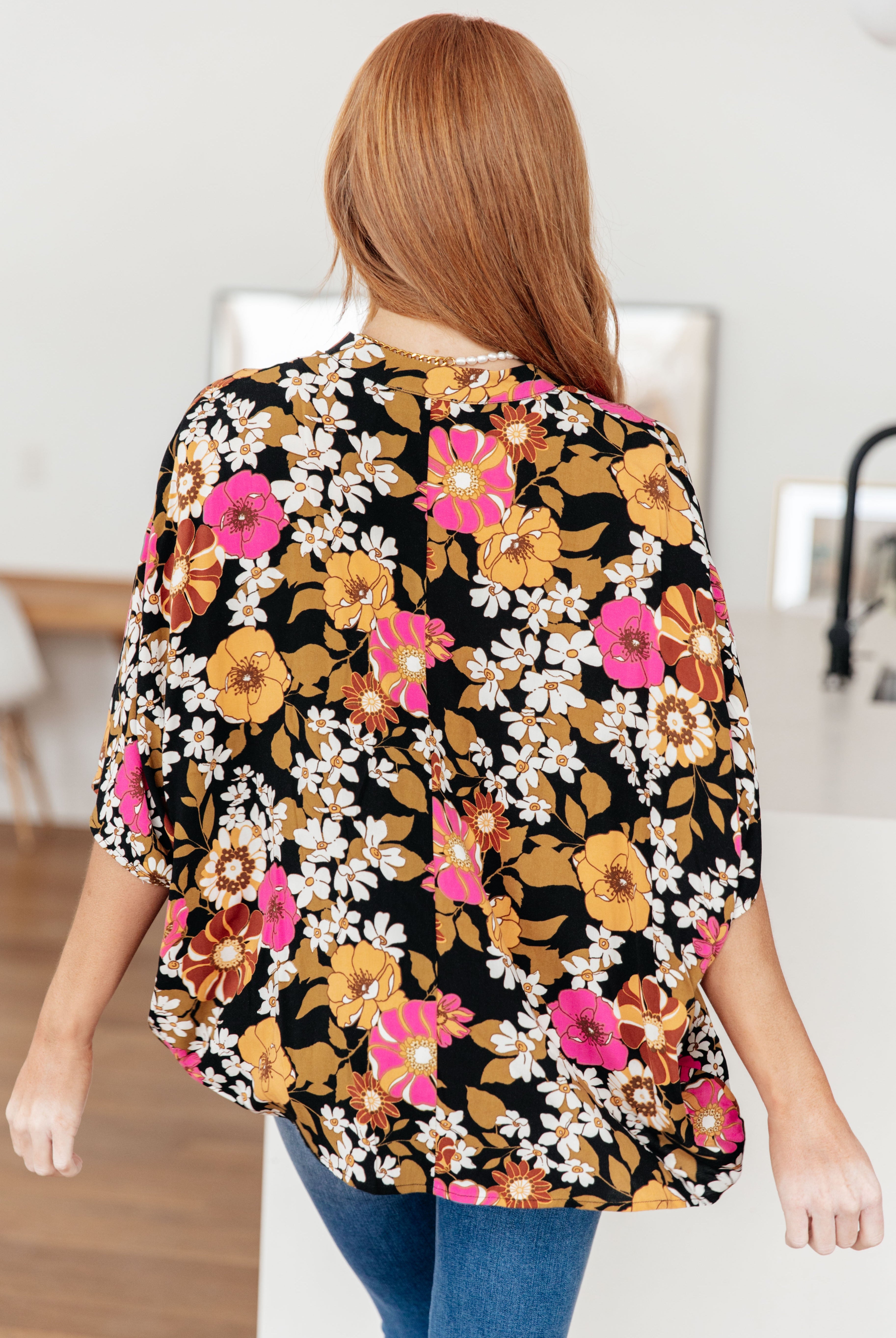 Take Another Chance Floral Print Top-Short Sleeves- Simply Simpson's Boutique is a Women's Online Fashion Boutique Located in Jupiter, Florida