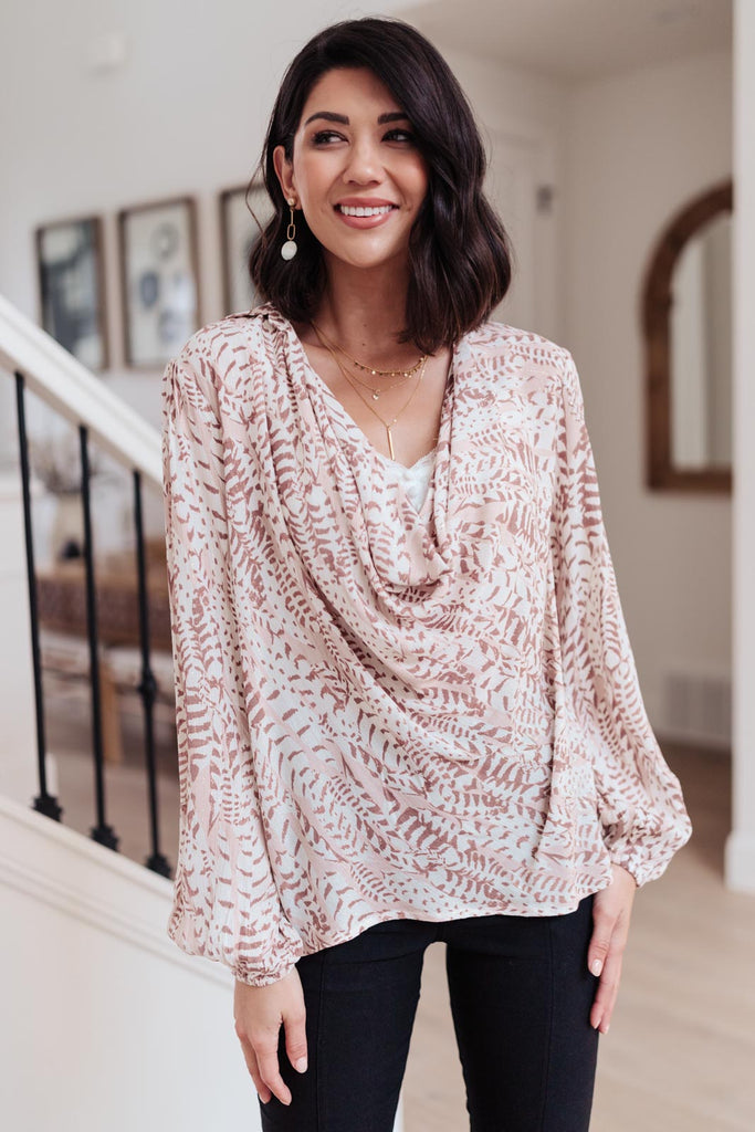 Take Flight Cowl Neck Top-Long Sleeves- Simply Simpson's Boutique is a Women's Online Fashion Boutique Located in Jupiter, Florida