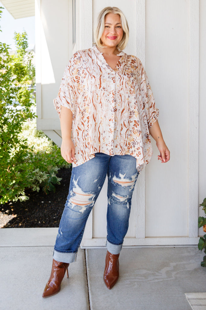 Take a Chance Mixed Print Top-Shirts & Tops- Simply Simpson's Boutique is a Women's Online Fashion Boutique Located in Jupiter, Florida