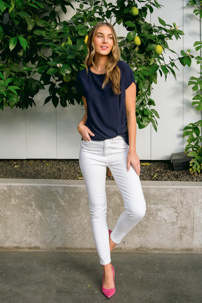 Talia High Waisted White Skinny Jeans-Jeans- Simply Simpson's Boutique is a Women's Online Fashion Boutique Located in Jupiter, Florida
