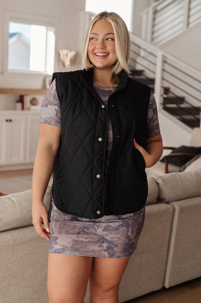 Neither Here Nor There Puffer Vest in Black-Shirts & Tops- Simply Simpson's Boutique is a Women's Online Fashion Boutique Located in Jupiter, Florida