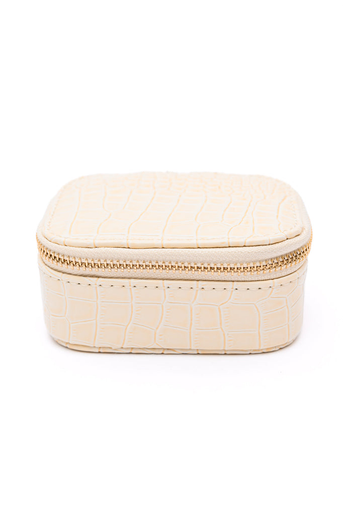 Travel Jewelry Case in Cream Snakeskin-Apparel & Accessories- Simply Simpson's Boutique is a Women's Online Fashion Boutique Located in Jupiter, Florida