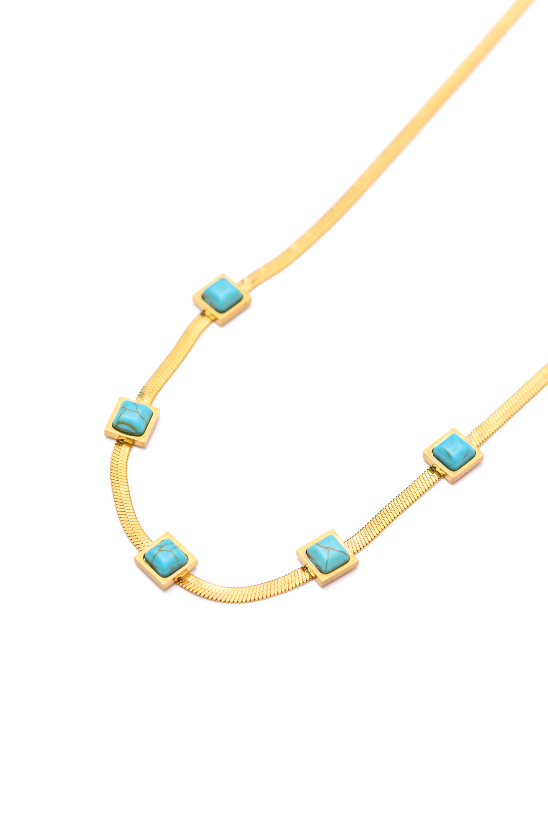 Turquoise Squares Necklace-Accessories- Simply Simpson's Boutique is a Women's Online Fashion Boutique Located in Jupiter, Florida