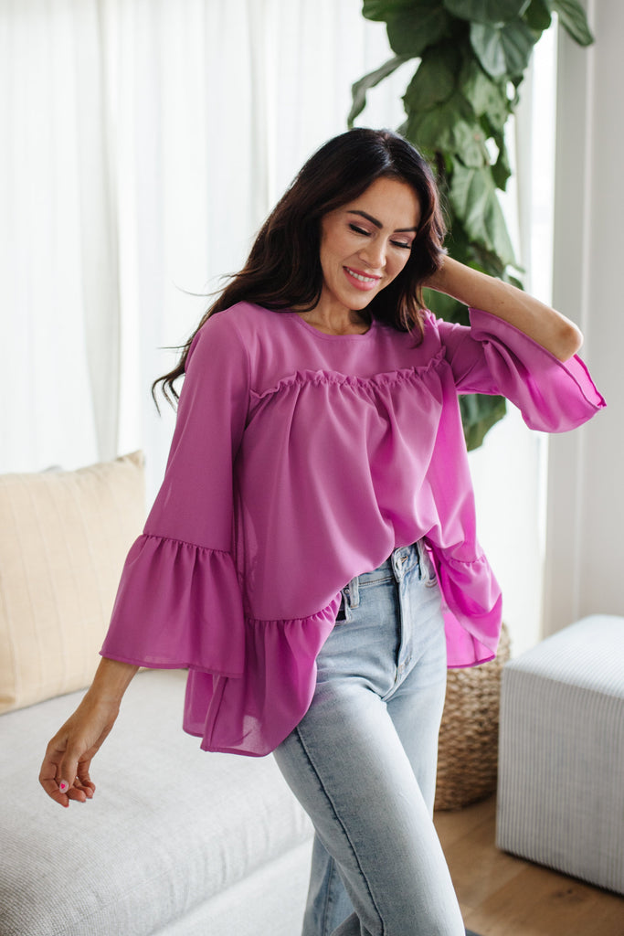Valley Girl Blouse-Long Sleeves- Simply Simpson's Boutique is a Women's Online Fashion Boutique Located in Jupiter, Florida