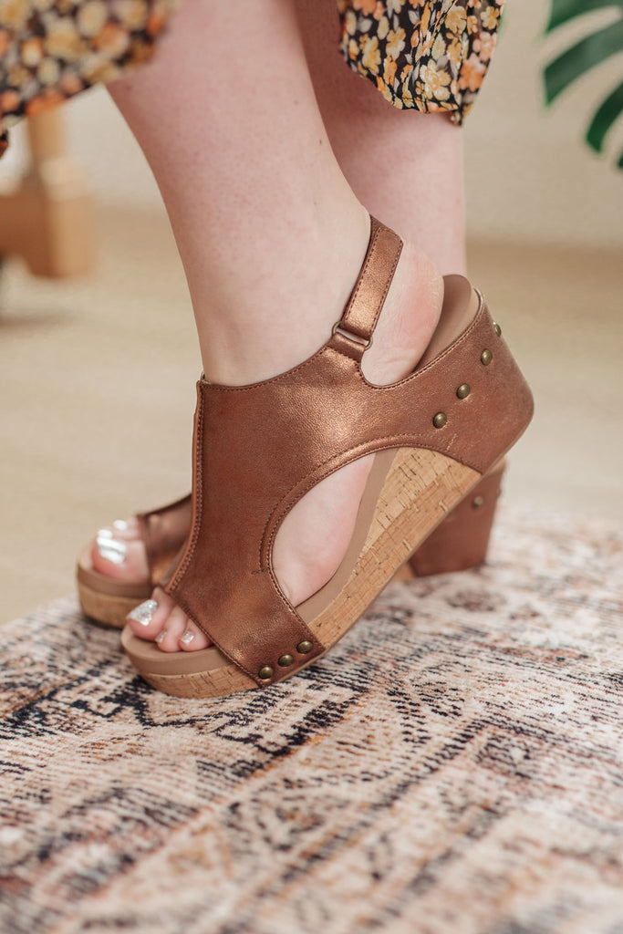 Walk This Way Wedge Sandals in Antique Bronze-Shoes- Simply Simpson's Boutique is a Women's Online Fashion Boutique Located in Jupiter, Florida