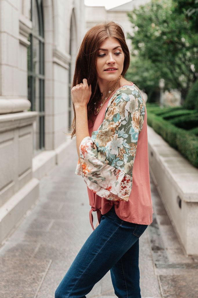 Wear Your Floral On Your Sleeves Top-Long Sleeves- Simply Simpson's Boutique is a Women's Online Fashion Boutique Located in Jupiter, Florida