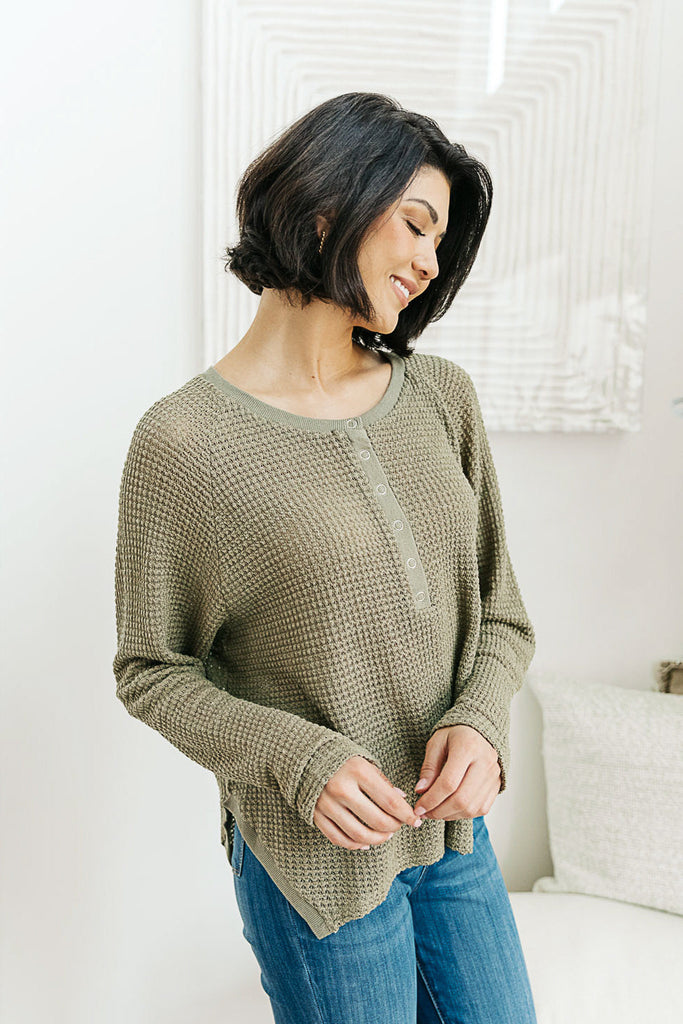 Wishful Thinking Henley In Olive-Long Sleeves- Simply Simpson's Boutique is a Women's Online Fashion Boutique Located in Jupiter, Florida