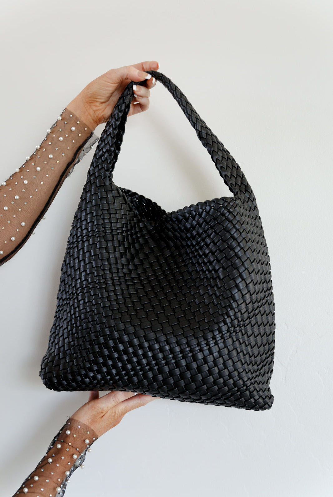 Woven and Worn Tote in Black-Accessories- Simply Simpson's Boutique is a Women's Online Fashion Boutique Located in Jupiter, Florida