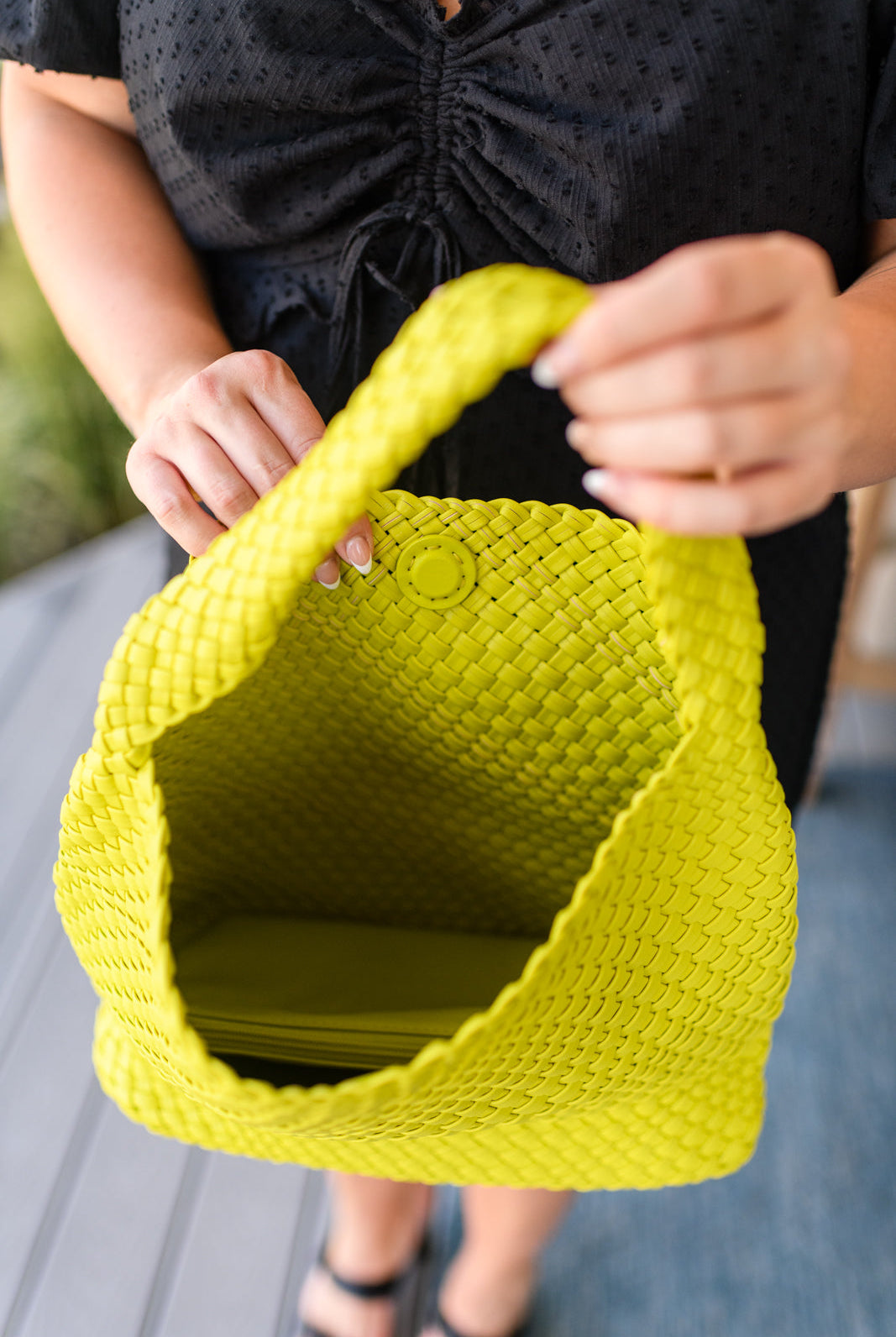 Woven and Worn Tote in Citron-Accessories- Simply Simpson's Boutique is a Women's Online Fashion Boutique Located in Jupiter, Florida