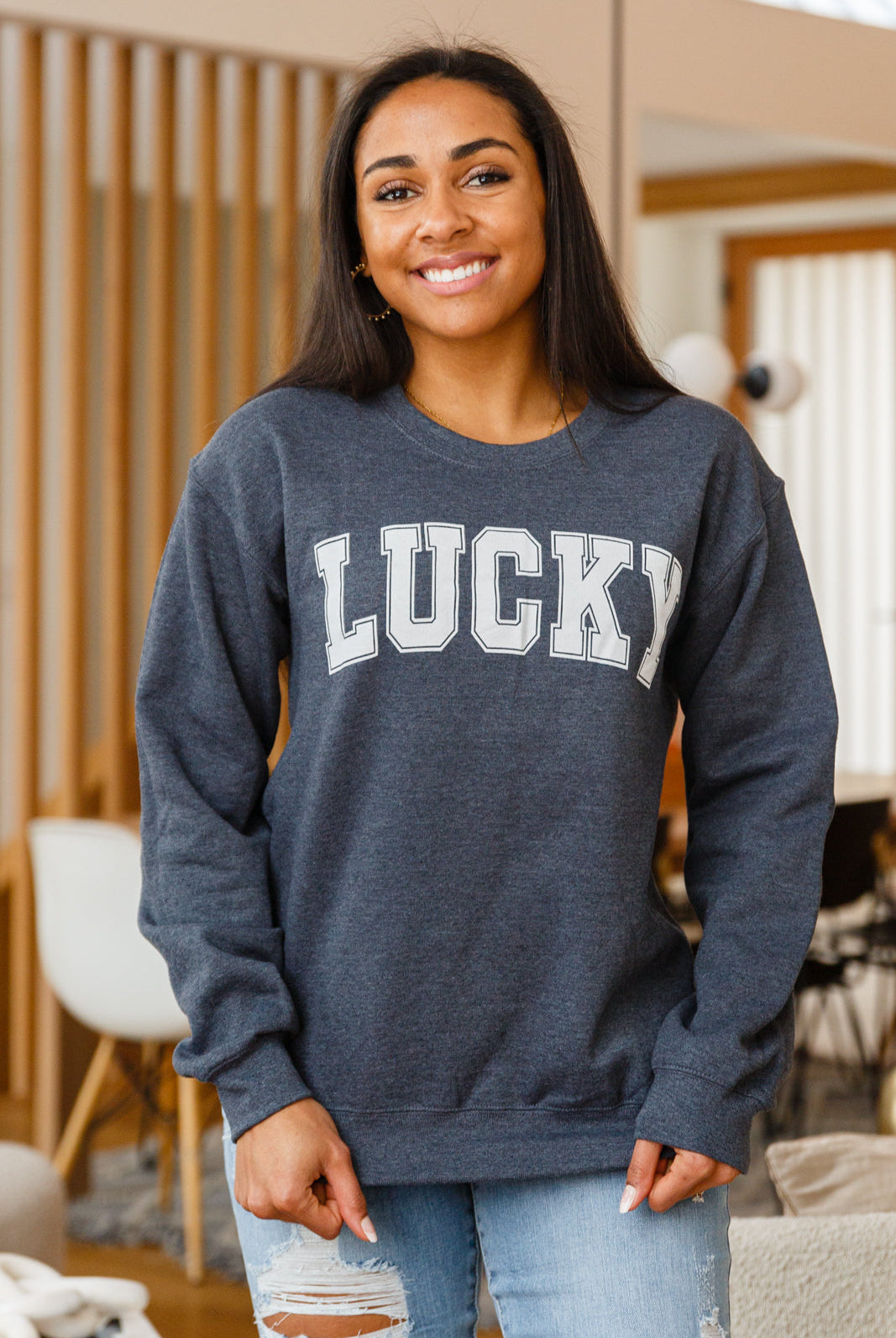 Your Lucky Crew Neck Sweater-Sweaters- Simply Simpson's Boutique is a Women's Online Fashion Boutique Located in Jupiter, Florida