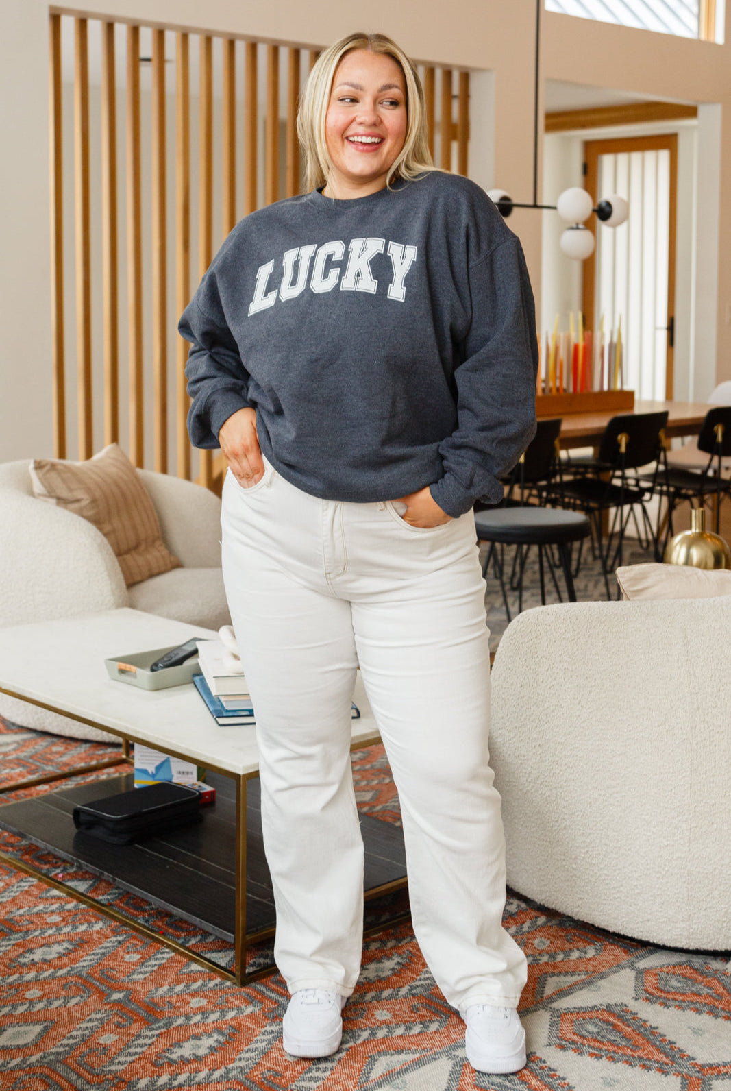Your Lucky Crew Neck Sweater-Sweaters- Simply Simpson's Boutique is a Women's Online Fashion Boutique Located in Jupiter, Florida