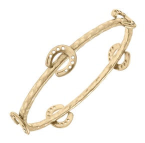 Gold Horseshoe Bangle Bracelet-280 Jewelry- Simply Simpson's Boutique is a Women's Online Fashion Boutique Located in Jupiter, Florida