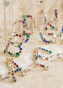 Jeweled Initial Necklaces-280 Jewelry- Simply Simpson's Boutique is a Women's Online Fashion Boutique Located in Jupiter, Florida