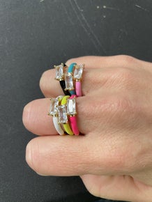 Brass/Glass Colored Rings-280 Jewelry- Simply Simpson's Boutique is a Women's Online Fashion Boutique Located in Jupiter, Florida
